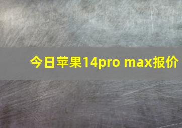 今日苹果14pro max报价